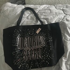 Victoria's Secret Black and White Sparkle Tote
